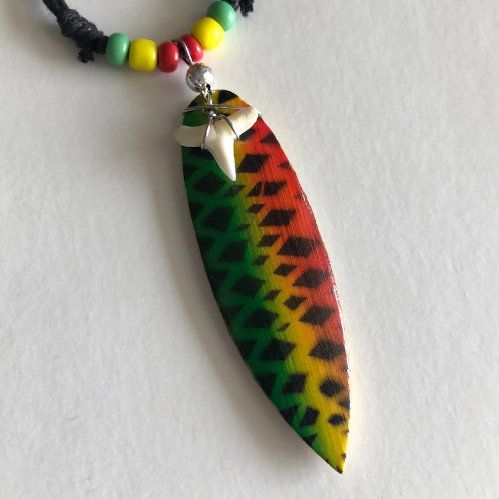 Adjustable Reggae Surf Board & Shark Tooth Necklace #4
